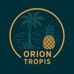 Logo für Orion Tropis (eine Palme und eine Ananas in einer Landschaft)